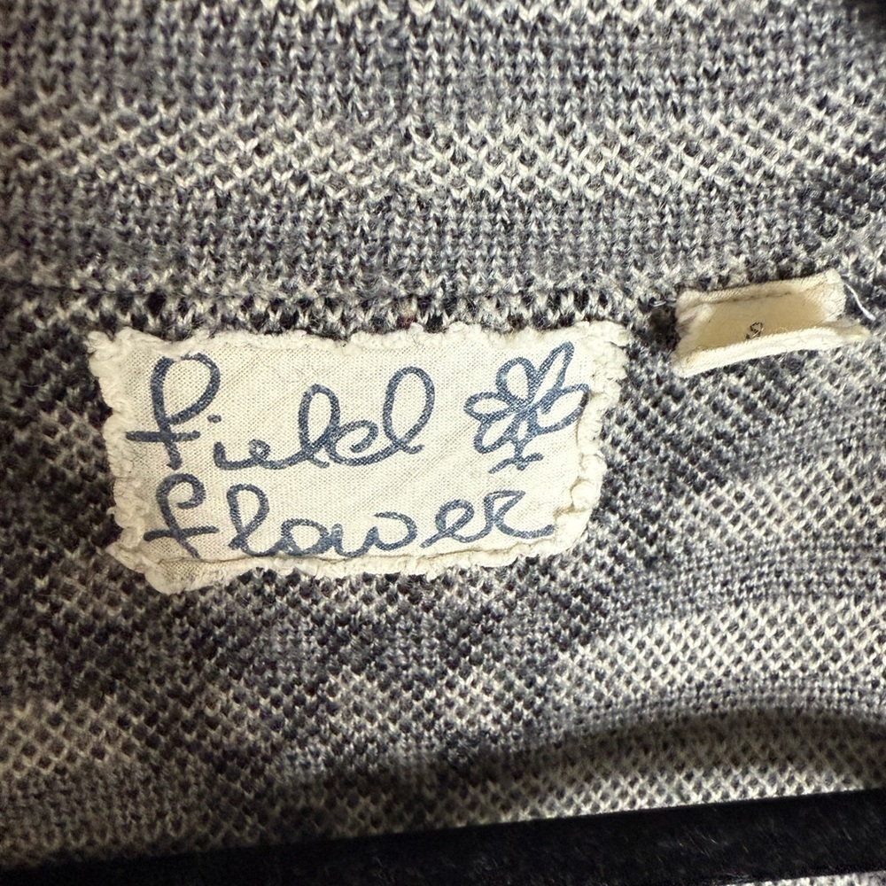 Wool blend Striped Hooded Cardigan with Belt - Picture 3 of 4